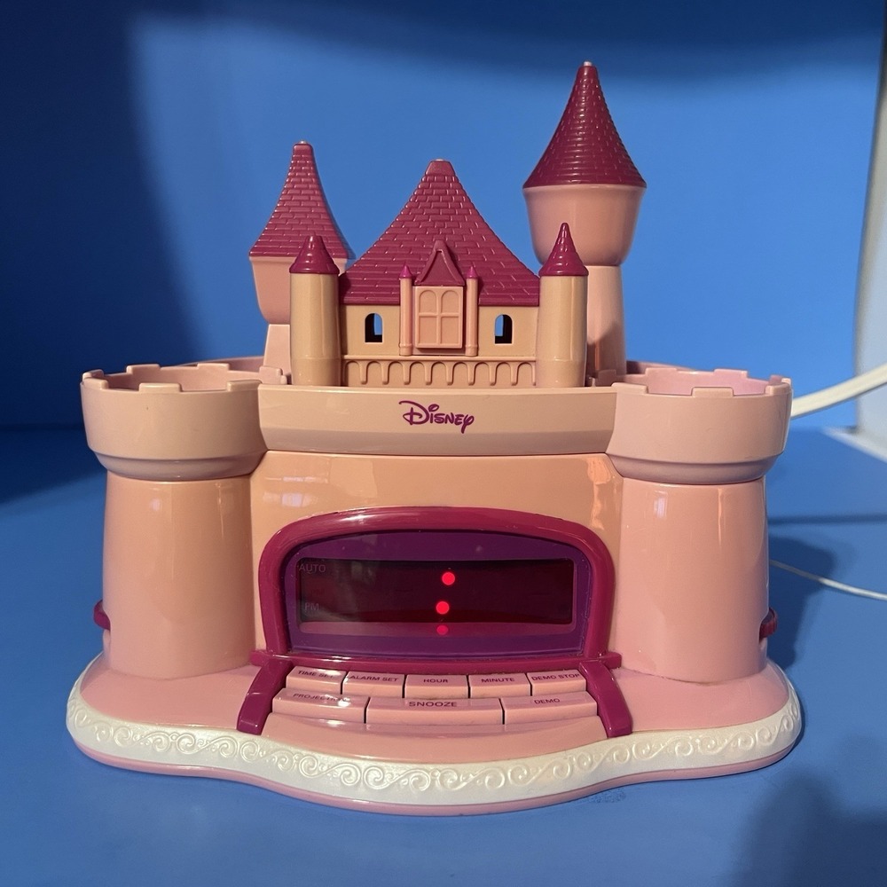 Disney Princess Castle Pink Alarm Clock Radio AM FM Music Kids Room Decor Tested - Picture 16 of 16